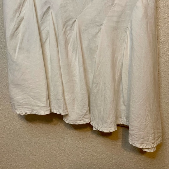 Lucky Brand 100% Linen Flowy Lightweight Skirt Asymmetrical Hem White Size 27 - Picture 3 of 11